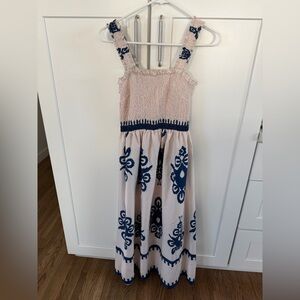 Womens Square Neck Boho Maxi Dress, Size Small